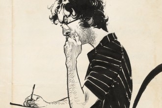 dibujo autoretrato de Matías Bergara